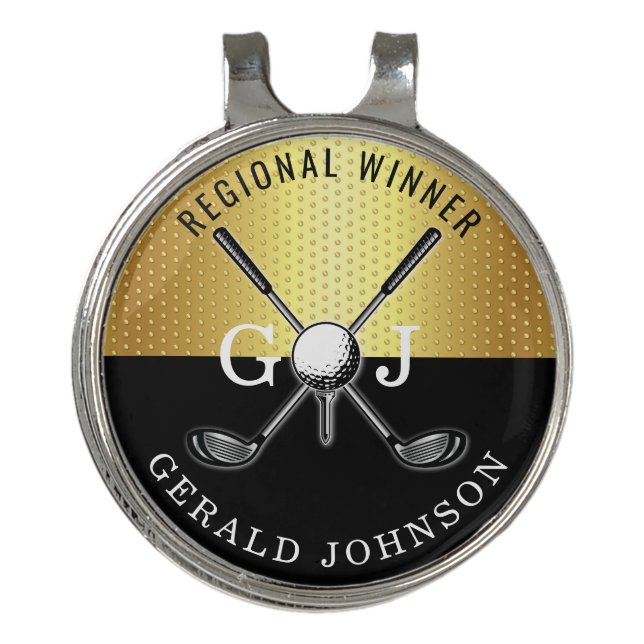 Custom Elegant Minimalist Golf Monogram Design Golf Hat Clip (Front)
