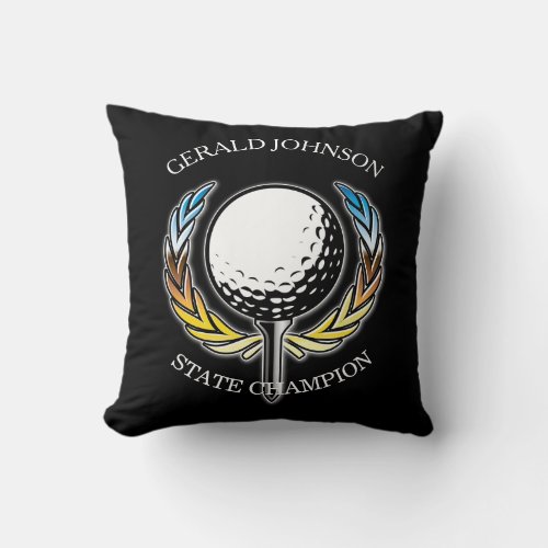 Custom Elegant Minimalist Golf Monogram Design Throw Pillow