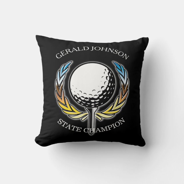 Custom Elegant Minimalist Golf Monogram Design Throw Pillow (Front)
