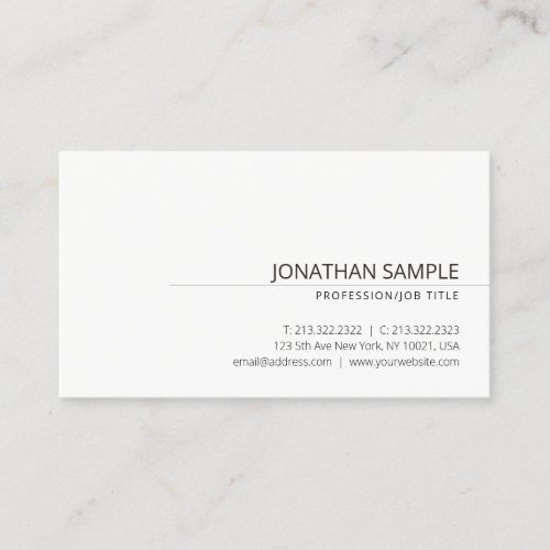 Custom Elegant Minimalist Modern Template Business Card