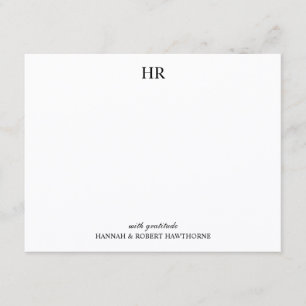 Custom Elegant Minimalist Monogram Thank You Note Card