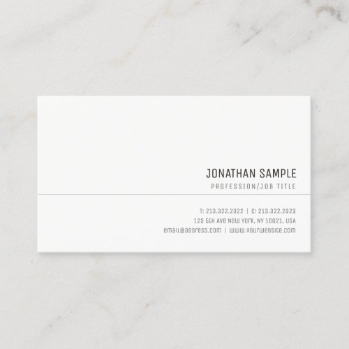 Custom Elegant Minimalist Professional Simple Top Business Card