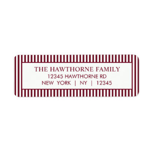 Custom Elegant Minimalist Stripe Return Address Label