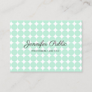 Custom Elegant Mint Green White Modern Typed Busin Business Card