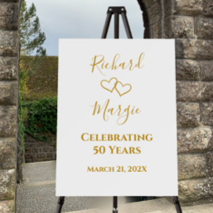 Custom Elegant Modern 50th Anniversary Party Foam Board