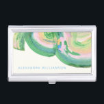 Custom Elegant Modern Abstract Green Art Unique Business Card Case<br><div class="desc">Make a stylish first impression with this elegant and modern business card case. Featuring a vibrant, abstract design in lush green and pastel hues, this case adds a touch of creativity and professionalism to your daily essentials. Personalized with your name, it’s perfect for keeping your cards organized and easily accessible....</div>