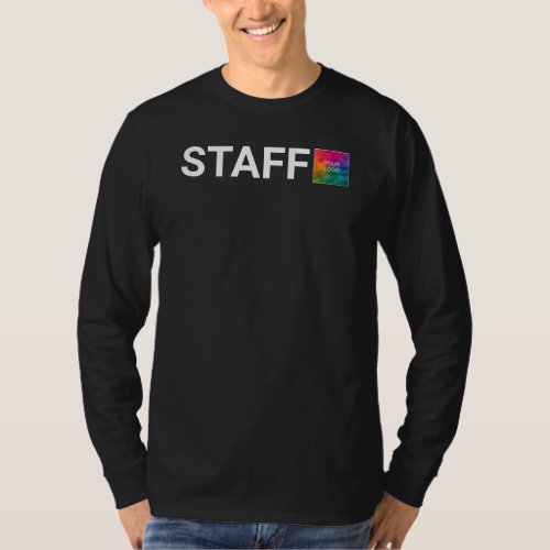 Custom Elegant Modern Black Template Mens Staff T_Shirt