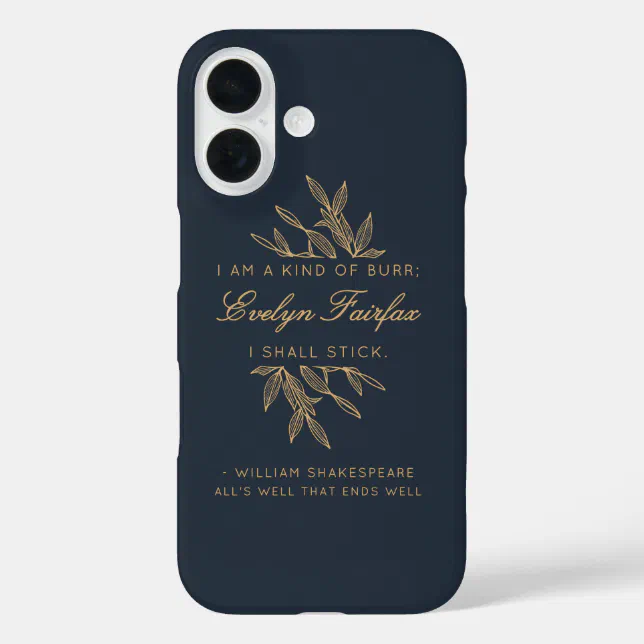 Custom Elegant Modern Botanical Witty Quote Navy Case-Mate IPhone Case – Phone/Device Case