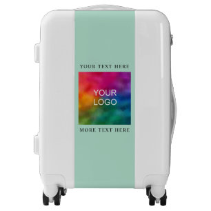 Custom Elegant Modern Business Logo Teal Carry On Luggage