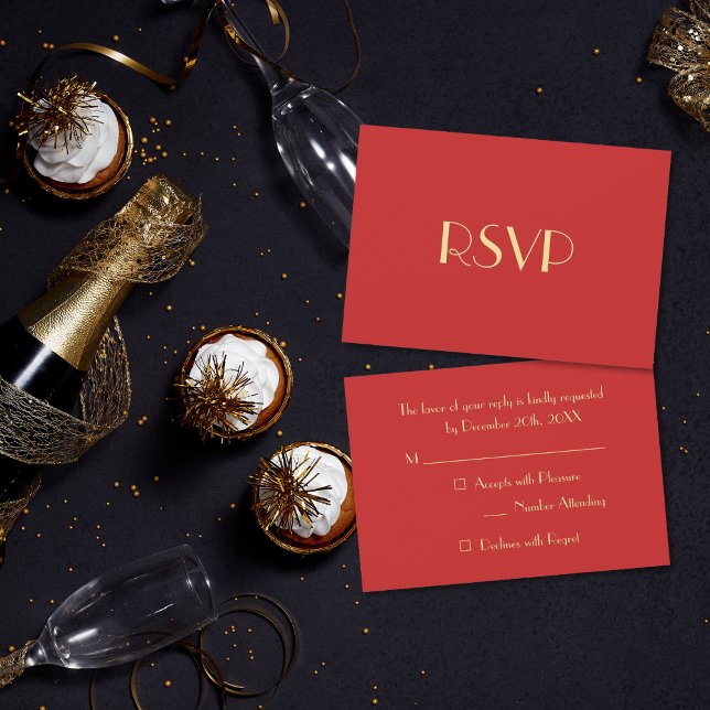 Custom Elegant Modern Christmas Holiday Party RSVP Card (Custom Elegant Modern Christmas Holiday Party RSVP)