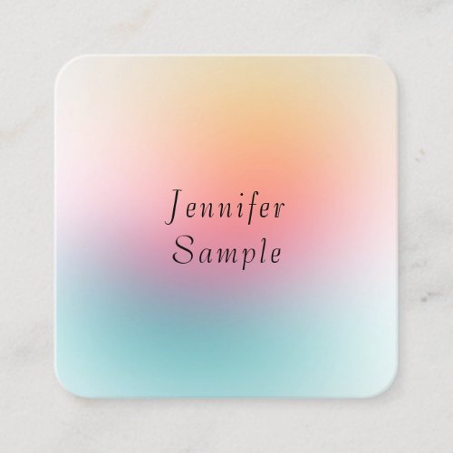 Custom Elegant Modern Colorful Design Template Square Business Card