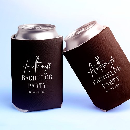 Custom Elegant Modern Cool Bachelor Party Can Cooler