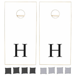 Custom Elegant Modern Family Monogram Cornhole Set