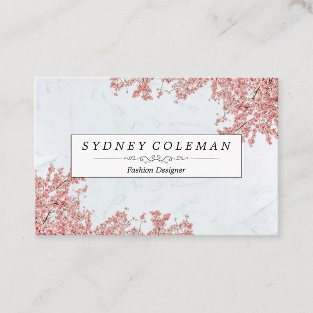 Custom Elegant Modern Floral Business Cards (Front)