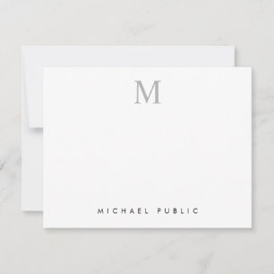 Custom Elegant Modern Initial Monogram Simple Note Card