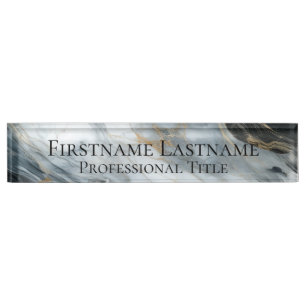 Custom Elegant Modern Marble Acrylic Desk Name Plate