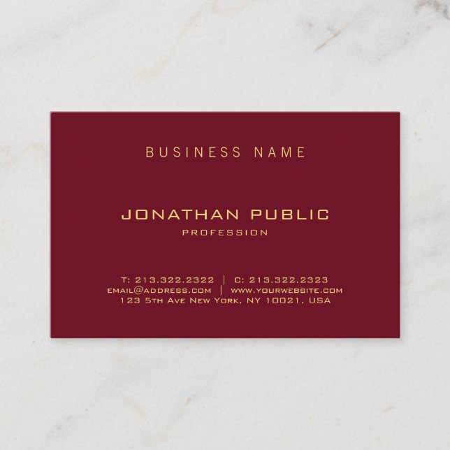Custom Elegant Modern Minimalist Professional Business Card (Front)