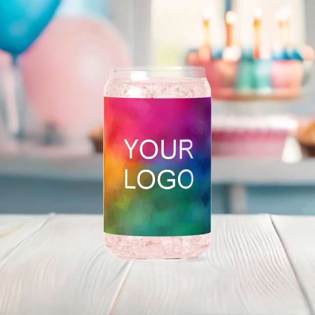 Custom Elegant Modern Minimalist Promotional Logo Can Glass (Insitu (Baby Shower))