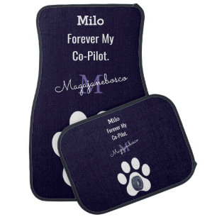 Custom Elegant Modern Pet Dog Mom Monogram Set of Car Floor Mat