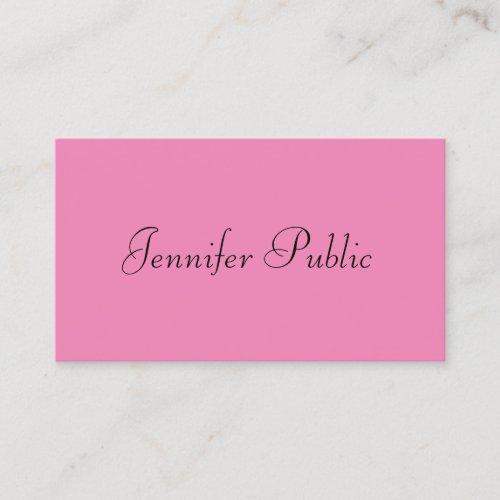 Custom Elegant Modern Pink Minimalist Template Business Card