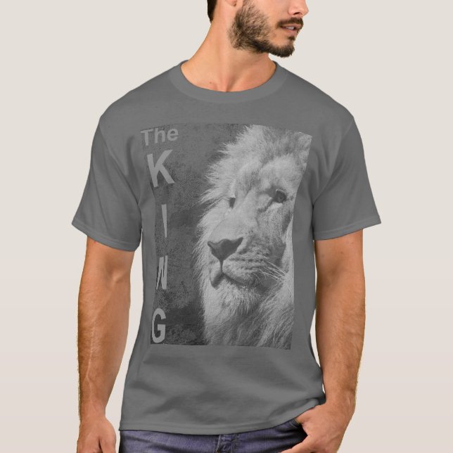 Custom Elegant Modern Pop Art Lion Head Mens T-Shirt (Front)
