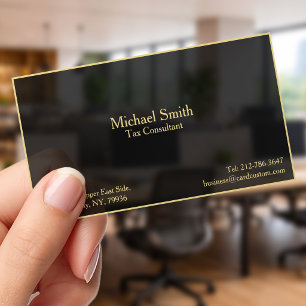 Custom Elegant Modern Premium Black Faux Gold Clear Business Cards