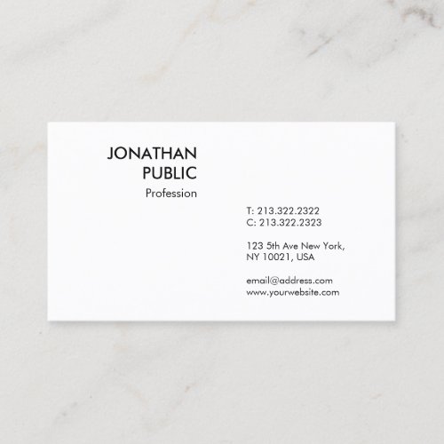 Custom Elegant Modern Professional Simple Template Business Card