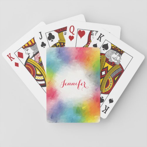 Custom Elegant Modern Rainbow Colors Template Playing Cards