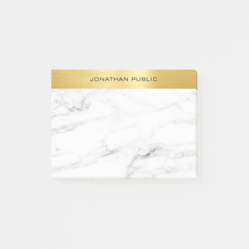 Custom Elegant Modern Simple Gold Marble Template Post_it Notes
