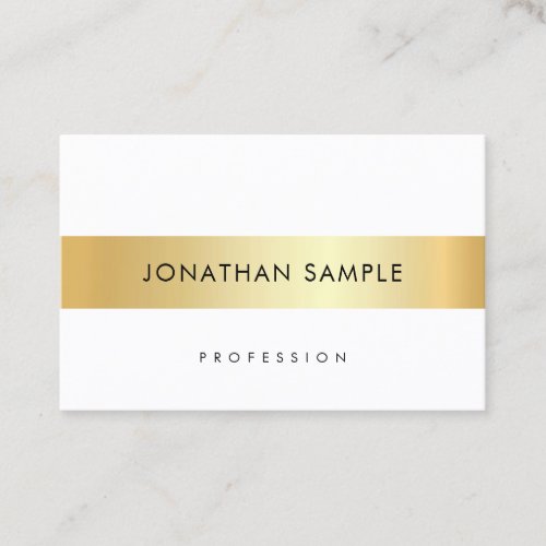 Custom Elegant Modern Simple Gold White Template Business Card