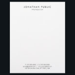 Custom Elegant Modern Simple Professional Template Letterhead<br><div class="desc">Custom Elegant Modern Simple Professional Template Black & White Letterhead.</div>