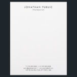 Custom Elegant Modern Simple Professional Template Letterhead<br><div class="desc">Custom Elegant Modern Simple Professional Template Black & White Letterhead.</div>