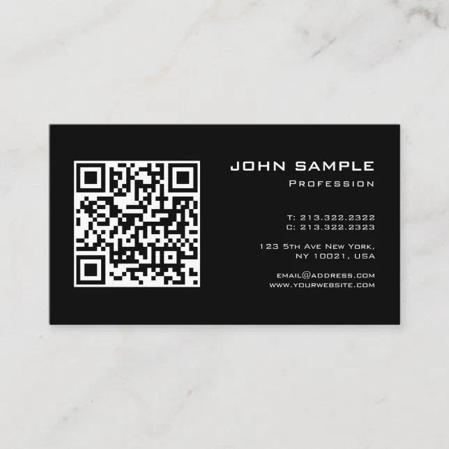 Custom Elegant Modern Simple Template QR Code Business Card | Zazzle