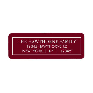 Custom Elegant Modern Typography Return Address Label