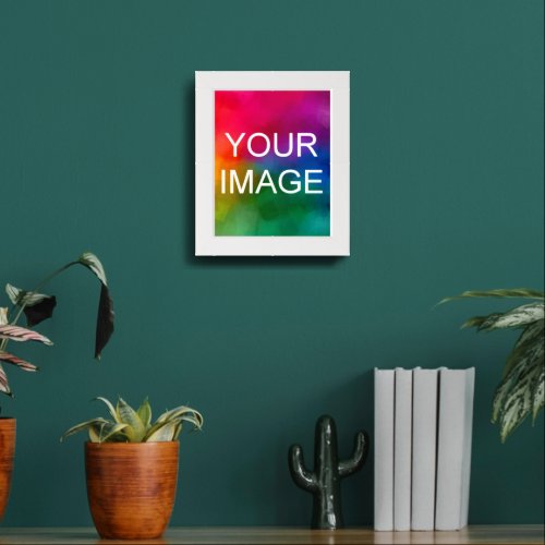 Custom Elegant Modern Your Photo Template White Framed Art