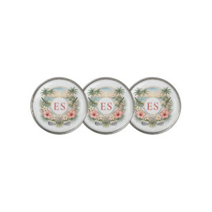 Custom Elegant Monogram Beach Coastal Golf Theme Ball Marker
