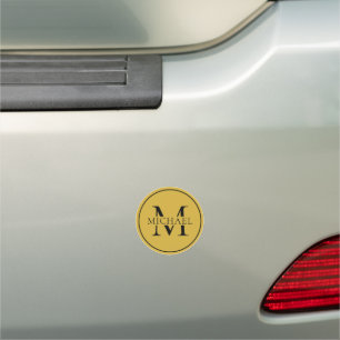 Custom Elegant Monogram Car Magnet Branding Style