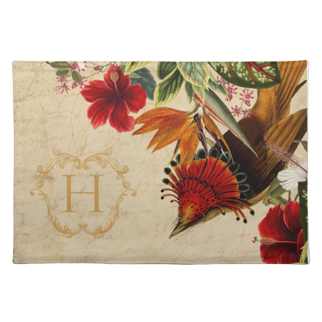 Custom Elegant Monogram Cloth Placemat (Front)