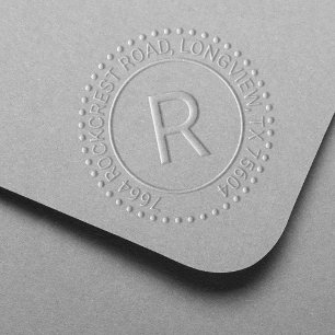 Custom Elegant Monogram Initial Address Seal  Embosser