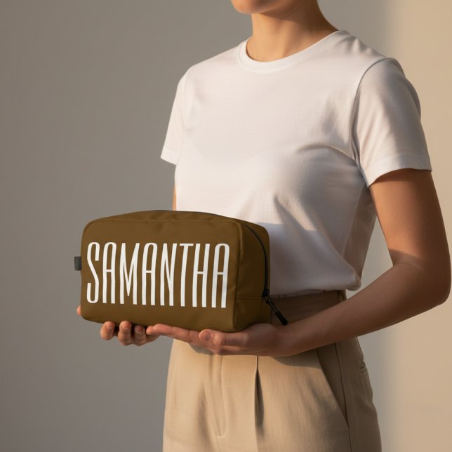 Custom Elegant Monogram Makeup Pouch for Her & Mom (Personalized Makeup Bag with Name – Custom Cosmetic Bag Gift for Women, Bridesmaids, Mom, or Friends)