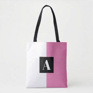 Custom Elegant Monogram Pink and White 