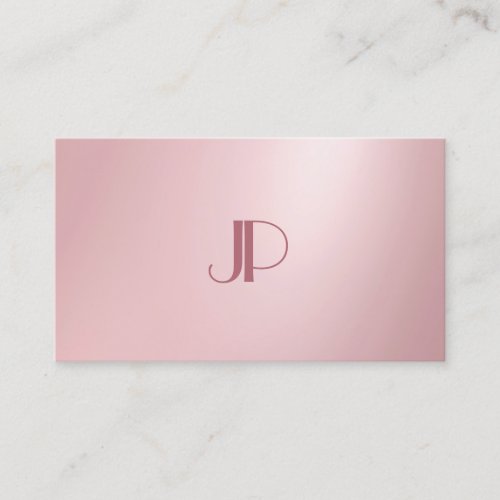 Custom Elegant Monogram Rose Gold Template Modern Business Card