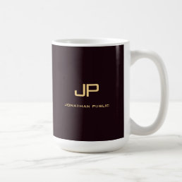 Custom Elegant Monogram Trendy Template Coffee Mug