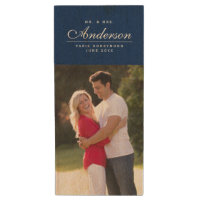 Custom Elegant Mr and Mrs Family Name Photo Wood USB Flash Drive