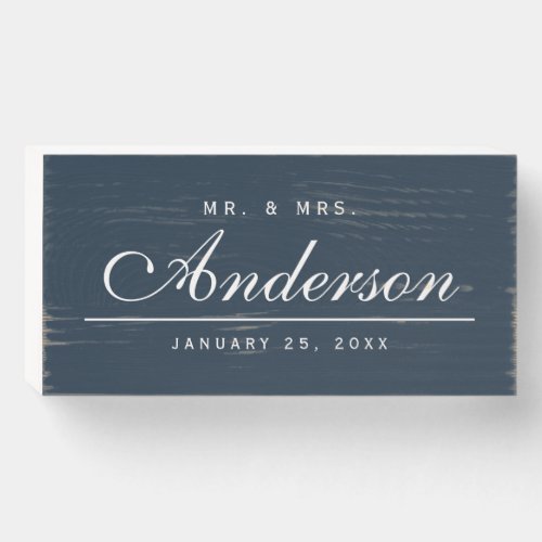 Custom Elegant Mr and Mrs Family Name Wooden Box Sign