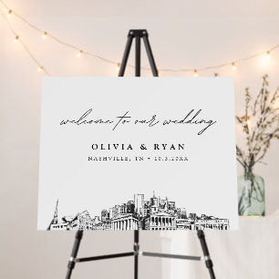 Custom Elegant Nashville Wedding Welcome Sign