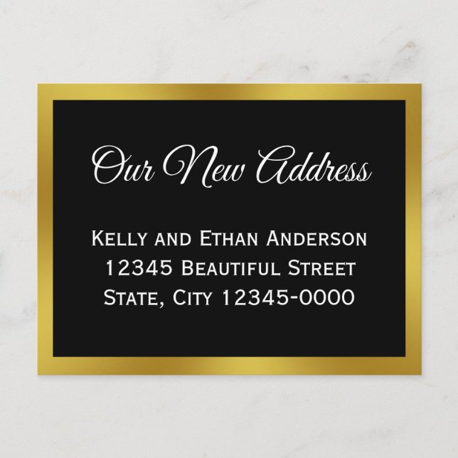 Custom Elegant Our New Address Moving Announcement Postcard (Front)