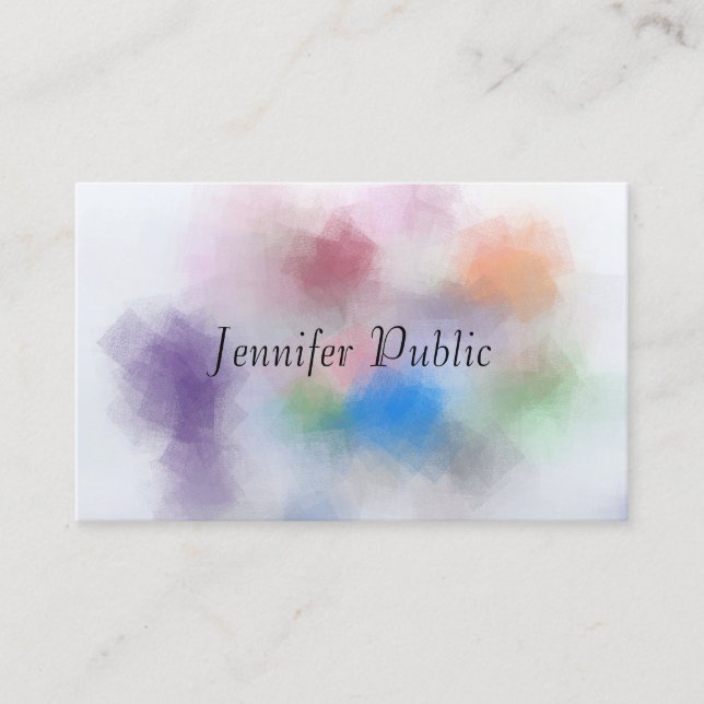 Custom Elegant Pastel Colors Modern Template Business Card (Front)