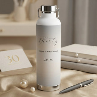Custom Elegant Pearl Milestone Birthday Gift Water Bottle