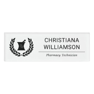 Custom Elegant Pharmacist Pharmacy Staff Employee Name Tag